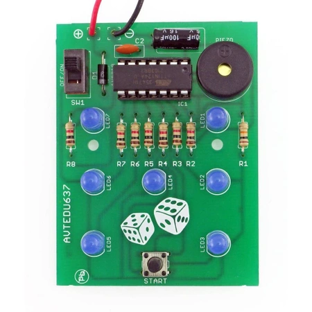 Pikająca kostka do gry. Zestaw DIY do nauki lutowania AVT EDU637