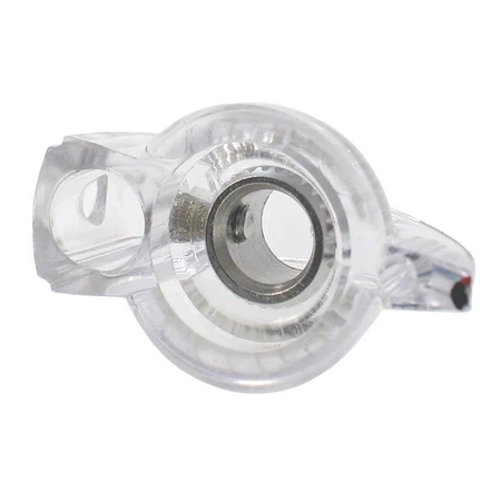 Gałka ze wskaźnikiem, oś 6mm, 32x20x14mm, przezroczysta