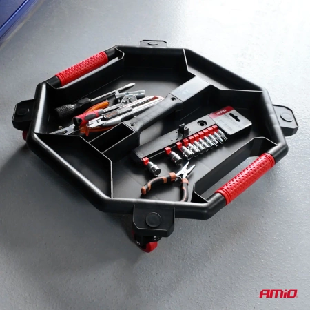 Mobilna taca na narzędzia warsztatowe na kółkach, 48x46cm, AMIO-04266