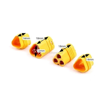 Złącze wysokoprądowe MT60 do połączeń ESC-Silnik, komplet: męske i żeński w osłonie