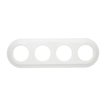 Ramka poczwórna owalna ceramiczna biała Ceramic Loft