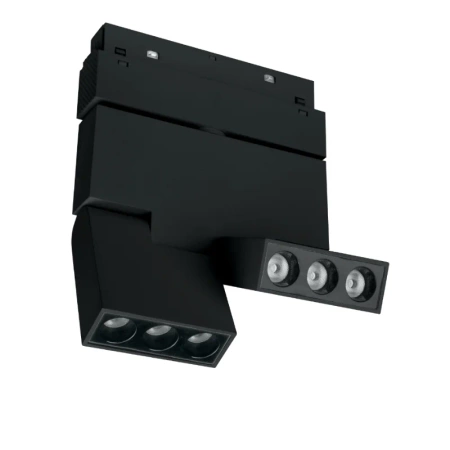 Reflektor szynowy magnetyczny liniowy podwójny regulowany 6W 480lm 4000K czarny M-LINE
