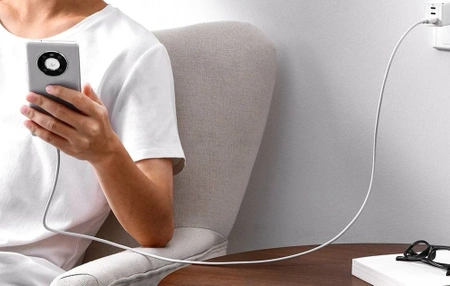 Kabel USB do USB-C 1m, szybkie ładowanie QC 65W, Baseus Superior Series, biały