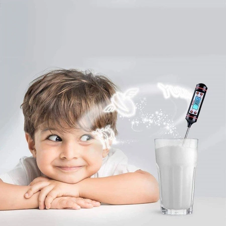 Termometr kuchenny od -50°C do +300°C, sonda do mięsa, do wina, TP101 czarny