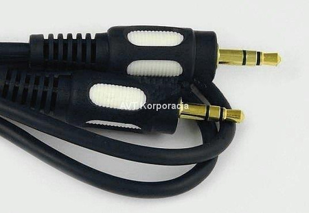 Kabel stereo jack 3.5 wtyk - wtyk prosty, 0.5m