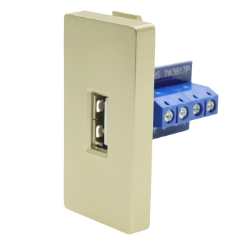 Moduł 1/2 - ładowarka USB 2.4A, 1x USB - złoty - kompatybilny z ramkami Tawoia Glass