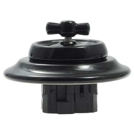 Włącznik światła podwójny obrotowy ceramiczny, okrągły z ramką, podtynkowy czarny Ceramic Loft