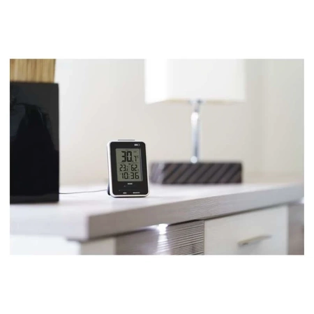 Termometr E0121 z sondą, -40 °C do +60 °C, budzik, zegar