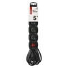 Przedłużacz sieciowy 5m, 4 gniazda z uziemieniem, 10A, czarny, włącznik, 1mm2, 2300W, EMOS PC1415