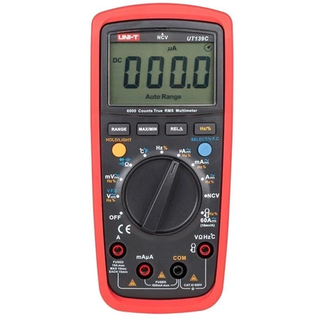 Multimetr Uni-T UT-139C, 6000 zliczeń, True RMS, NCV, pomiar temperatury