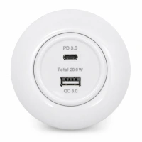 Gniazdo ładowania USB-A USB-C 20 W białe LOFT/EX1 retro vintage