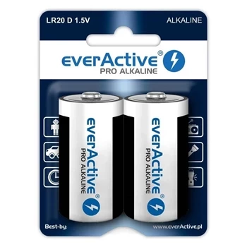 Bateria R20 (D) 1.5V alkaliczna everActive Pro, 2szt