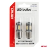 Żarówki LED PY21W BAU15S pomarańczowe do kierunkowskazów, 12/24 V, 15 diod SMD 3030, 2 szt. - AMiO 05002