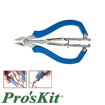 Szczypce tnące boczne Cu 1.2mm ze ściągaczem izolacji, 130mm, Proskit 1PK-066N