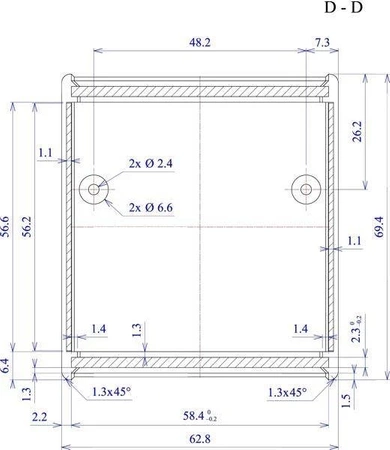 Obudowa uniwersalna Z67, 63,3 × 69,3 × 29,1 mm, ABS, czarna, Kradex