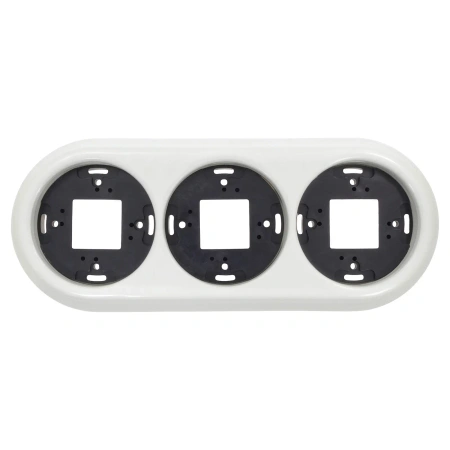 Ramka ceramiczna potrójna biała do włączników i gniazd natynkowych Ceramic Loft