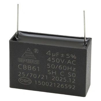Kondensator rozruchowy do silnika 4µF 450VAC, CBB61, do druku, 47 × 18 × 31 mm, EPERS