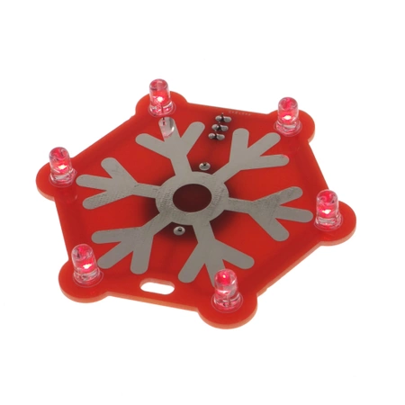 Czerwona świąteczna ozdoba LED RGB - zestaw DIY do nauki lutowania, AVT XMAS3
