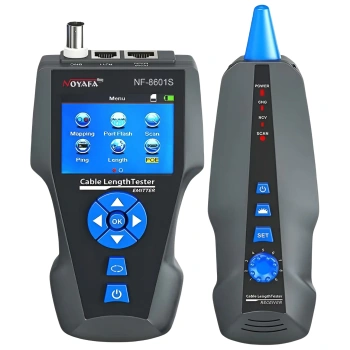 Tester okablowania Noyafa NF-8601S – reflektometr TDR z pomiarem PoE, PING i wyszukiwaniem przewodów