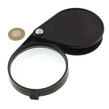 Lupa kieszonkowa, składana, 6 dioptrii, fi 60mm