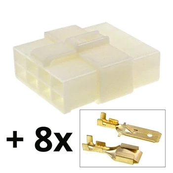 Komplet samochodowego złącza E+J 8-torowego z obudowami i konektorami 6,3 mm
