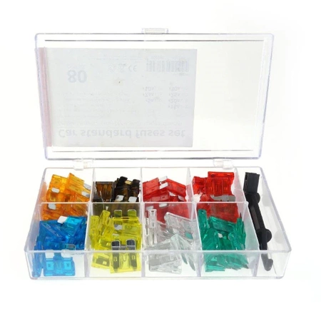 Bezpieczniki samochodowe STANDARD, mix 80szt