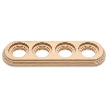 Ramka drewniana naturalna 4-modułowa do gniazd i włączników natynkowych Ceramic Classic Loft