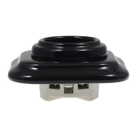 Gniazdo elektryczne ceramiczne kwadratowe z ramką, montaż podtynkowy, kolor czarny Ceramic Loft