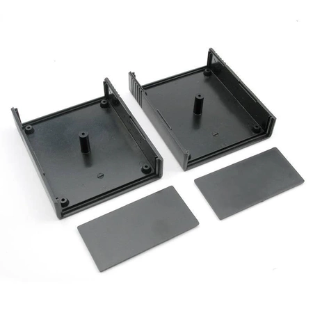 Obudowa uniwersalna KM-48N, 111 × 91 × 49 mm, ABS, czarna, moletowana, z panelami, Maszczyk