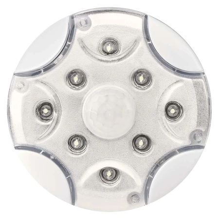 Lampka nocna LED do gniazdka, 90 lm, czujnik ruchu PIR, 3 × AA, biała, EMOS P3310K