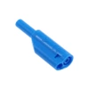 Wtyk bezpieczny 2mm z tuleją stałą i gniazdem 2mm, przykręcany, niebieski