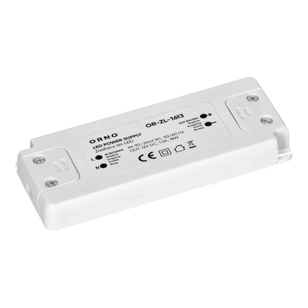 Zasilacz do taśm LED 12 V DC, 18 W, 1,5 A, montaż natynkowy, ORNO 1613