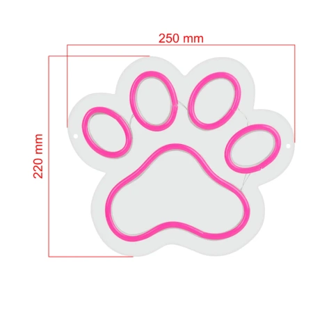 Neon LED "łapa", dekoracja LED 25x22cm zasilanie z baterii lub USB