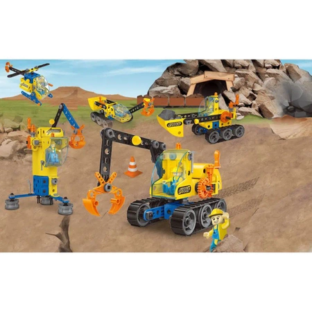 Klocki konstrukcyjne: Maszyny, pojazdy budowlane 6w1