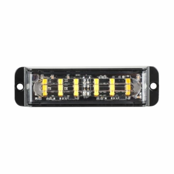 Lampa błyskowa LED do pojazdu, 3W, 6 LED, światło pomarańczowe, śruby, R65 R10, 12V/24V, IP65, LW0057