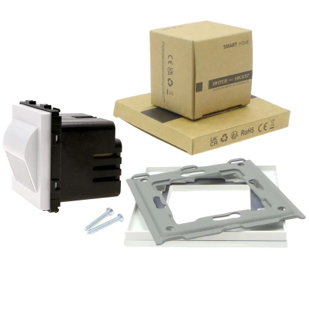 Lampka schodowa LED 230V 1W - szklana ramka - biały - Tawoia Glass