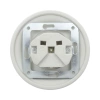Gniazdo elektryczne Schuko ceramiczne okrągłe z ramką, montaż podtynkowy, kolor biały Ceramic Loft