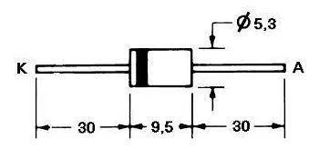 Dioda prostownicza BY255 - 3A 1300V DO27
