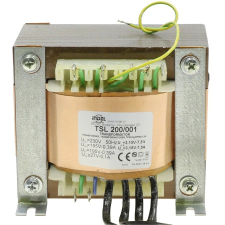 Transformator 200VA, 230Vac (195V, 195V, 27V, 3.15V, 3.15V) 0.39A