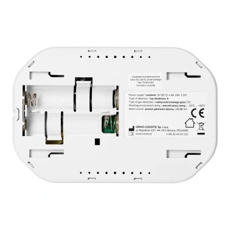 Czujnik czadu / tlenku węgla VIRONE DC-9 - LCD, 2xAA, sensor 10 lat