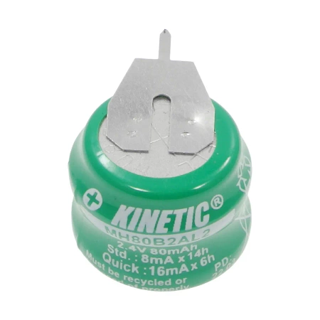 Akumulator NiMH 2.4V 80mAh - 2 piny - do druku - Kinetic MH80B2AL2