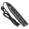 Listwa zasilająca 5 gniazd, włącznik, 1.5m, 10A, 2300W, 3G1, filtr przeciwprzepięciowy, grafitowa
