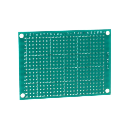 Płytka uniwersalna 5 x 7 cm, jednostronna, raster 2,54 mm, zielona, PU22