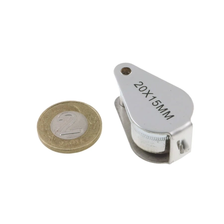 Lupa x20 15mm kieszonkowa, metalowa