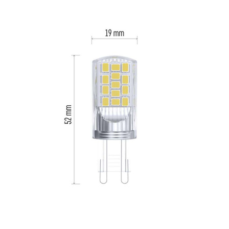 Żarówka LED G9 kapsułka JC, 4 W, odpowiednik 40 W, neutralna biel, 470 lm, EMOS ZAR-E-ZQ9545
