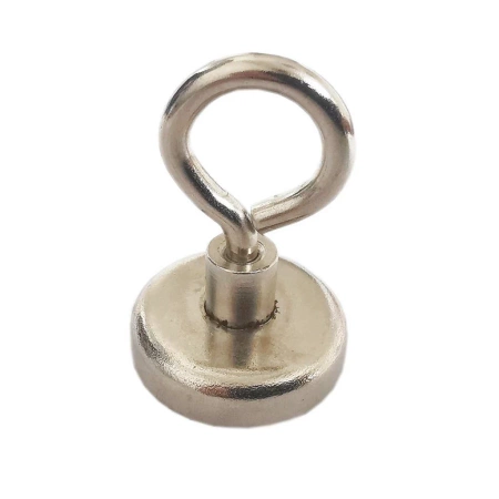 Magnes neodymowy okrągły średnica 25mm z uchem T2 udźwig 12 kg - MAG198