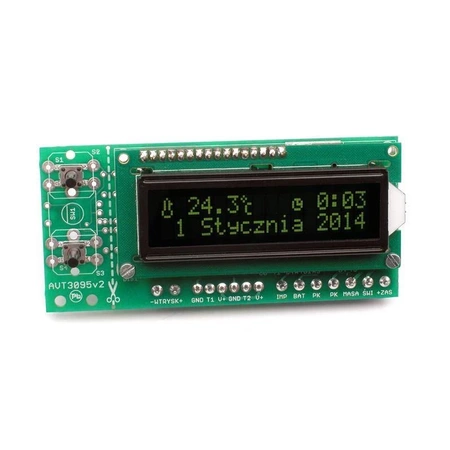 Komputer samochodowy z wyświetlaczem LCD zielone znaki - zlutowany KIT AVT 3095/2