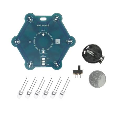 Niebieska świąteczna ozdoba LED RGB - zestaw DIY do nauki lutowania, AVT XMAS2