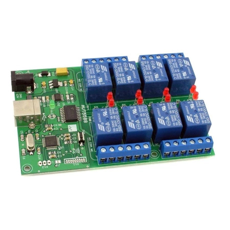 Sterownik - timer. Moduł 8 przekaźników z interfejsem USB - zlutowany KIT AVT 5588
