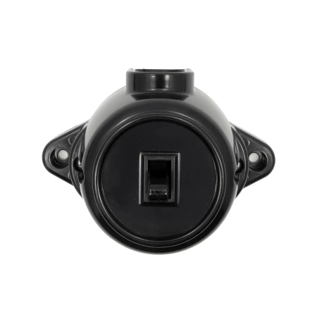 Włącznik światła schodowy, montaż natynkowy, kolor czarny, seria Retro PRL